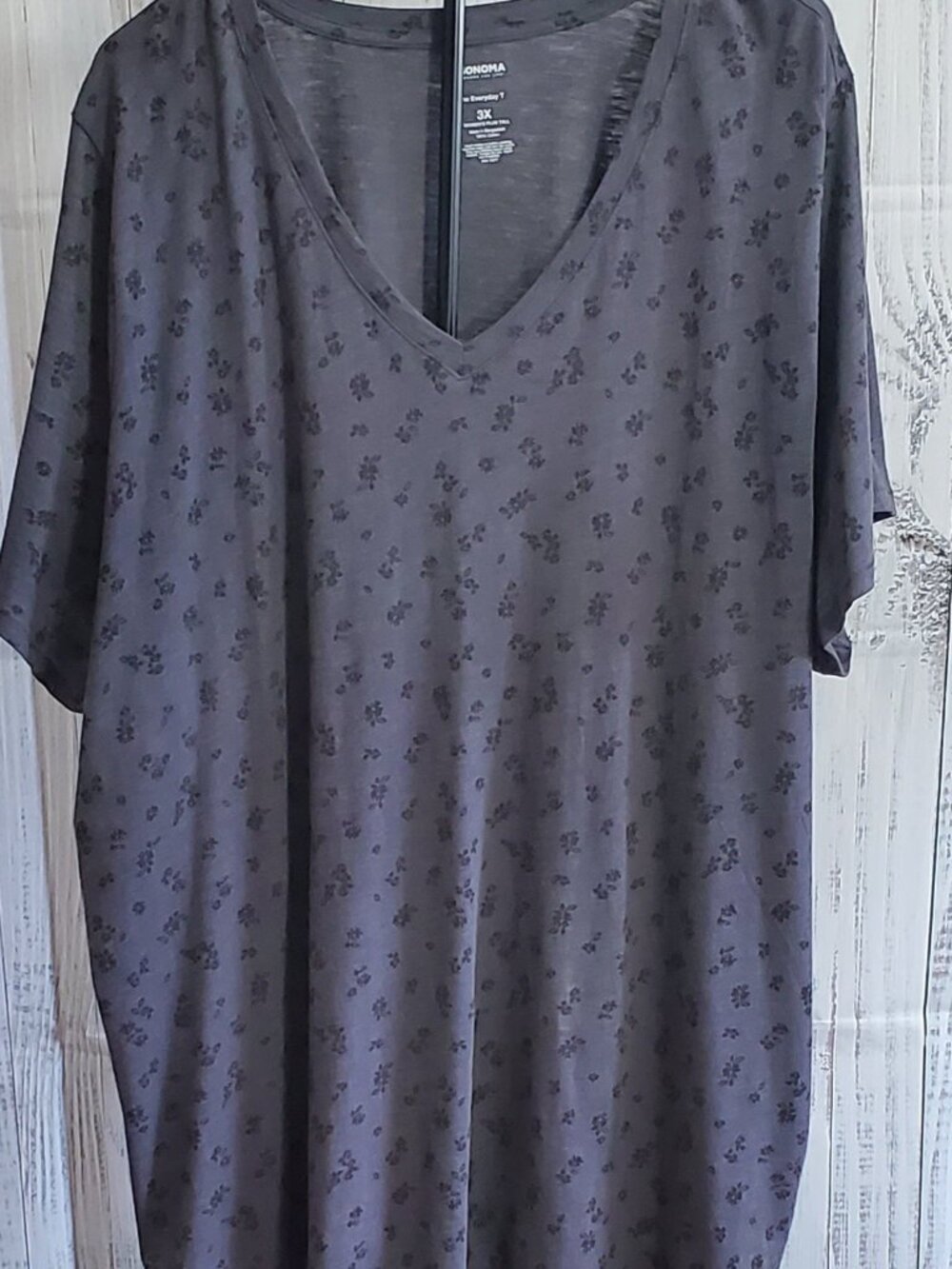 Sonoma Goods For Life Everyday T Women's Plus Tall 3X Black & Gray